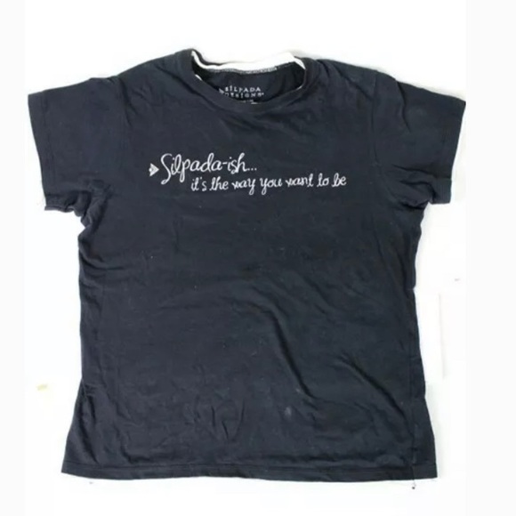 🍄Silpada Design Women Ladies Graphic TShirt Black - Picture 1 of 6